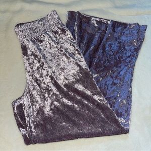 Crushed Velvet Wide Leg Pants